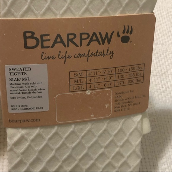 Bear Paw cold weather sweater lined fishnet sweater tights off-white M/L - Picture 2 of 2